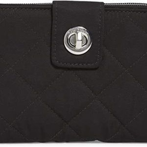 Vera Bradley Quilted Black TurnLock Zip-Around Wallet